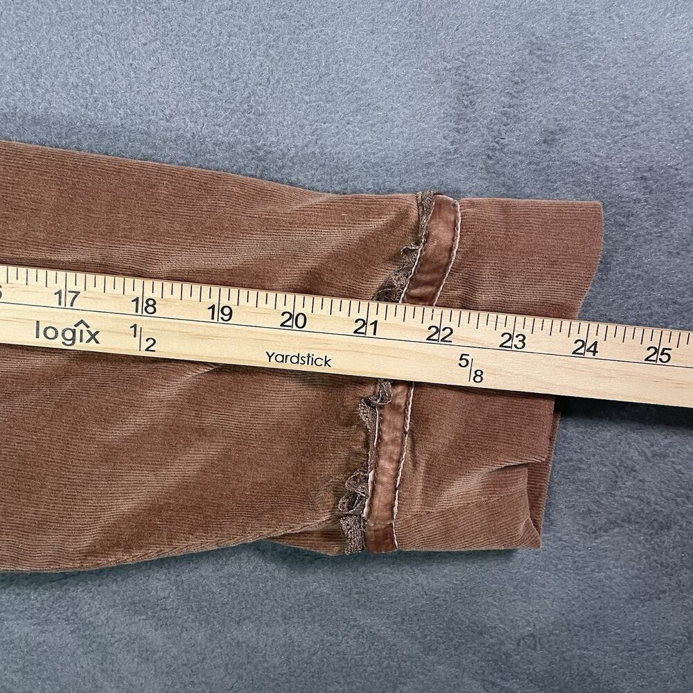 Venezia Womens Y2K Corduroy Jacket Size 14/16 Ruffle Trim Boho Western Brown - Picture 7 of 8